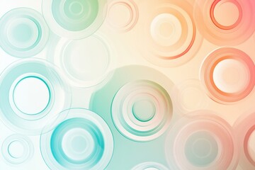 Fototapeta premium Abstract design featuring colorful circles in soft pastel tones on a light background. Generative AI