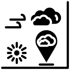 Weather Map vector icon style