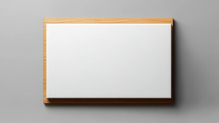 Blank White Canvas in Wooden Frame Ready for Art Mockup
