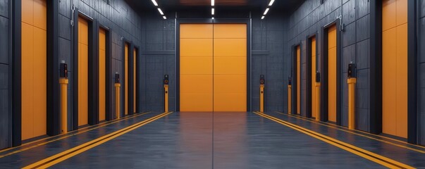 cargo management tracking documentation. Warehouse gates equipped with digital scanners generating documentation as cargo tracking updates