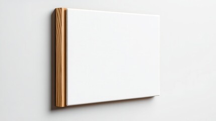 Blank White Canvas with Light Wood Frame on Wall Mockup Perfect for Art Presentation or Design