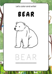Naklejka premium Coloring Animal - Bear