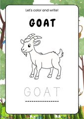 Coloring Animal - Goat