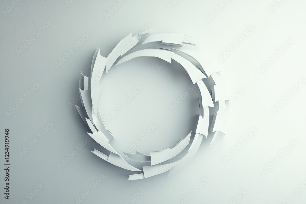 Poster Creative paper circular design with dynamic movement on a light background. Generative AI
