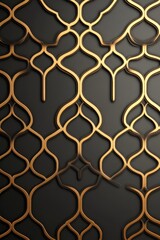 Intricate geometric pattern in gold tones on a dark background, showcasing modern design elegance
