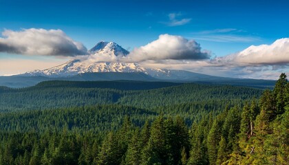 low clouds drift across the considerable countrywide woodland surrounding mount hood oregon the whole pacific northwest is thought for its moist temperate weather and exquisite mountainous landscapes