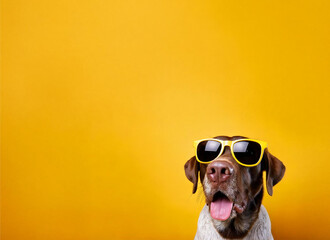 Cool dog: National Pet Month Celebration with Fun Sunglasses and Cool Pets