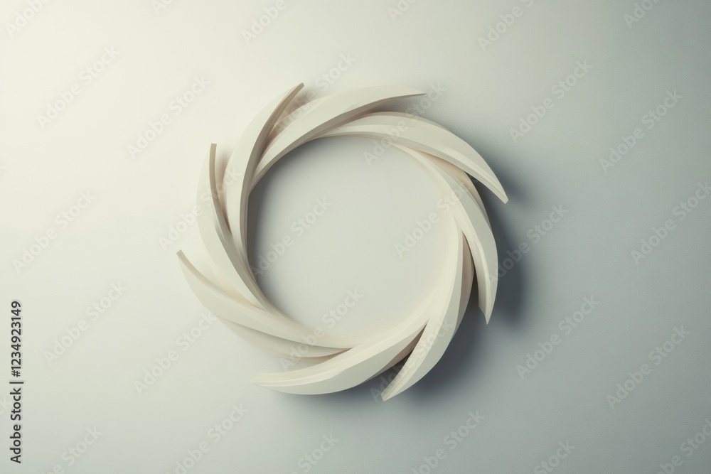 Aufkleber Elegant circular design with sweeping white elements suitable for various decorative applications in modern interiors. Generative AI