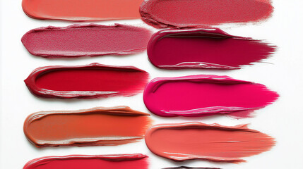 Lipstick Swatches on White Background