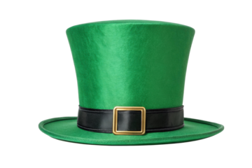 Lively green top hat for festive celebrations, cut out