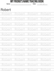 Obraz premium Name Tracing Practice Worksheet