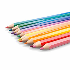 Fototapeta premium color pencils isolated on white background