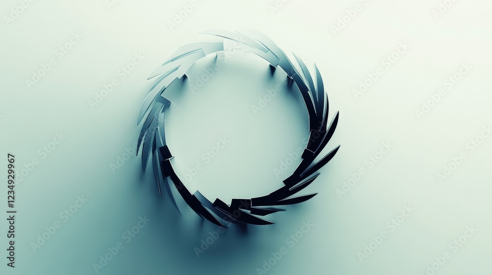 Fototapete Abstract circular design with sharp lines and a modern aesthetic in soft lighting. Generative AI