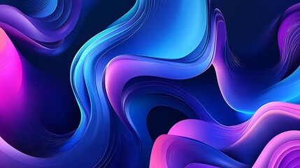Abstract swirling waves of vibrant blue, purple, and pink hues.