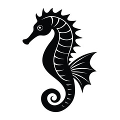 silhouette art of a seahorse