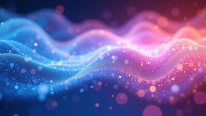 blue pink wave light effect symbolizes developing technology