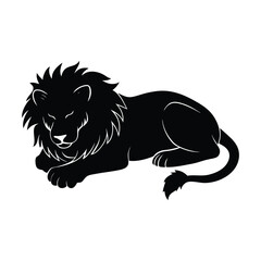 silhouette of a lion sleeping (1)