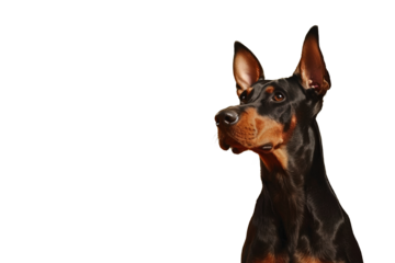 Close up of a doberman