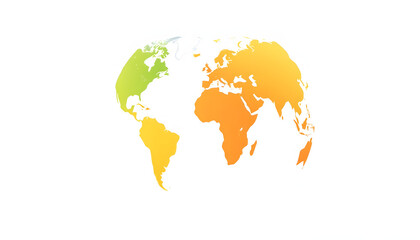 Fototapeta premium Abstract earth globe with continents and oceans. World or planet icon. Colored flat illustration isolated on white background, magazine photoshoot