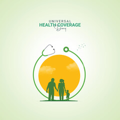 Universal Health Coverage Day, Health Coverage day Design for social media post. 3D Illustration.