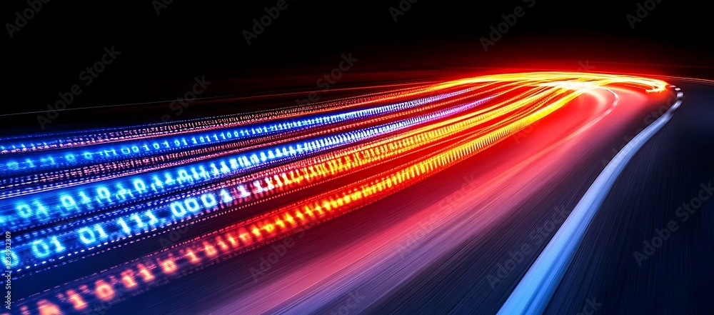 Poster binary code streaming across a high-speed digital highway