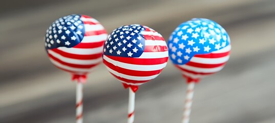 Patriotically Decorated Cake Pops for Independence Day