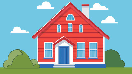 Cartoon Cute House Vector Graphic | House vector illustration |  Wooden Cartoon Country House