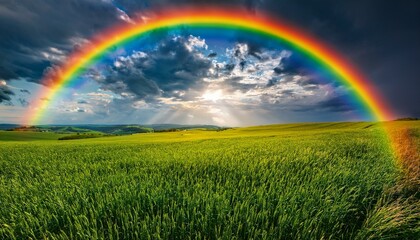 Obraz premium rainbow over field