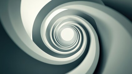 Obraz premium Abstract swirling tunnel, interior design, light at end, 3D render, website background