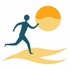 running person on the beach