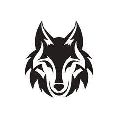 Minimalist Black Wolf Vector Logo