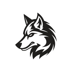 Minimalist Black Wolf Vector Logo