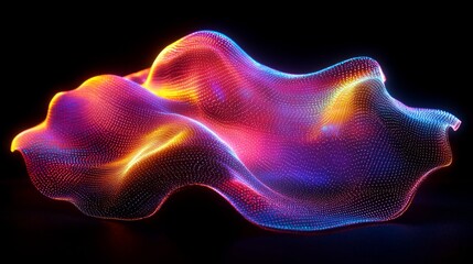 Abstract Colorful Luminous Wave Form Digital Art