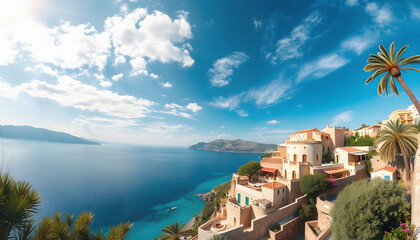 Naklejka premium Planet Earth - Mediterranean, vibrant, with white tones