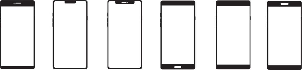 Hand Holding smartphone Icon Set | Mobile Phone Vector Illustration Logo | Cellular Phones Cellphone Icons Isolated Collection