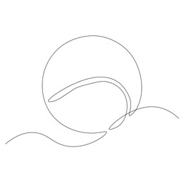 Tennis ball continuous line. Continuous one line drawing tennis ball. Sport concept. Single line drawing
