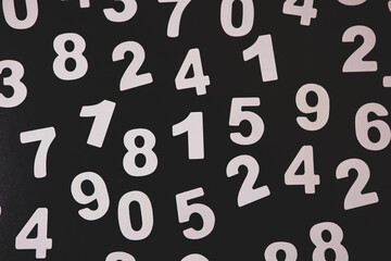 Background of numbers. from zero to nine. Numbers texture. Finance data concept. Matematic. Seamless pattern with numbers. financial crisis concept. Business success.