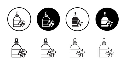 Bach flowers icon Black line art vector logo set