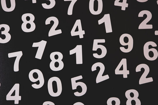 Background of numbers. from zero to nine. Numbers texture. Finance data concept. Matematic. Seamless pattern with numbers. financial crisis concept. Business success.