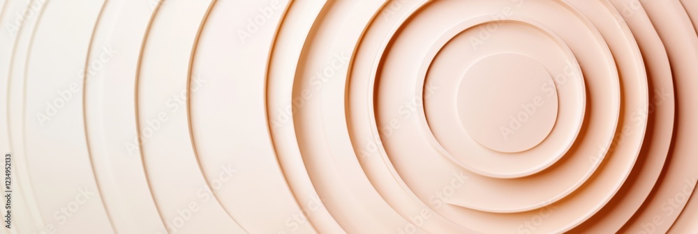 Poster Elegant circular patterns with smooth texture in a soft pastel color. Generative AI