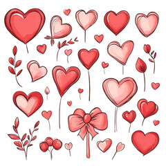 Cute hand drawn hearts, perfect for Valentine's Day.