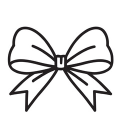 Simple Black Line Art Bow Clipart Graphic