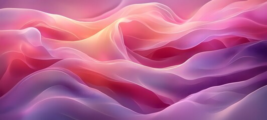 A dreamy abstract image showcasing soft, flowing layers in shades of pink and purple, creating a serene and ethereal atmosphere.