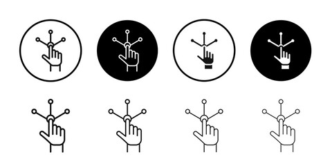 Interactive icon Black line art vector logo set