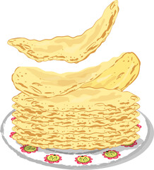 french crepes on white background