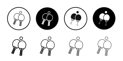 Ping pong icon Black line art vector logo set