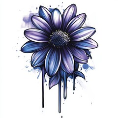 Vibrant purple flower illustration showcasing intricate details and artistic flair