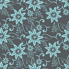 Fototapeta premium Floral Seamless Vector Illustration pattern background. Ornamental flower design for use all of fabric print wrapping paper and others. All over design ready to print.