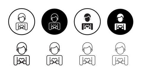 Self expression icon Black line art vector logo set