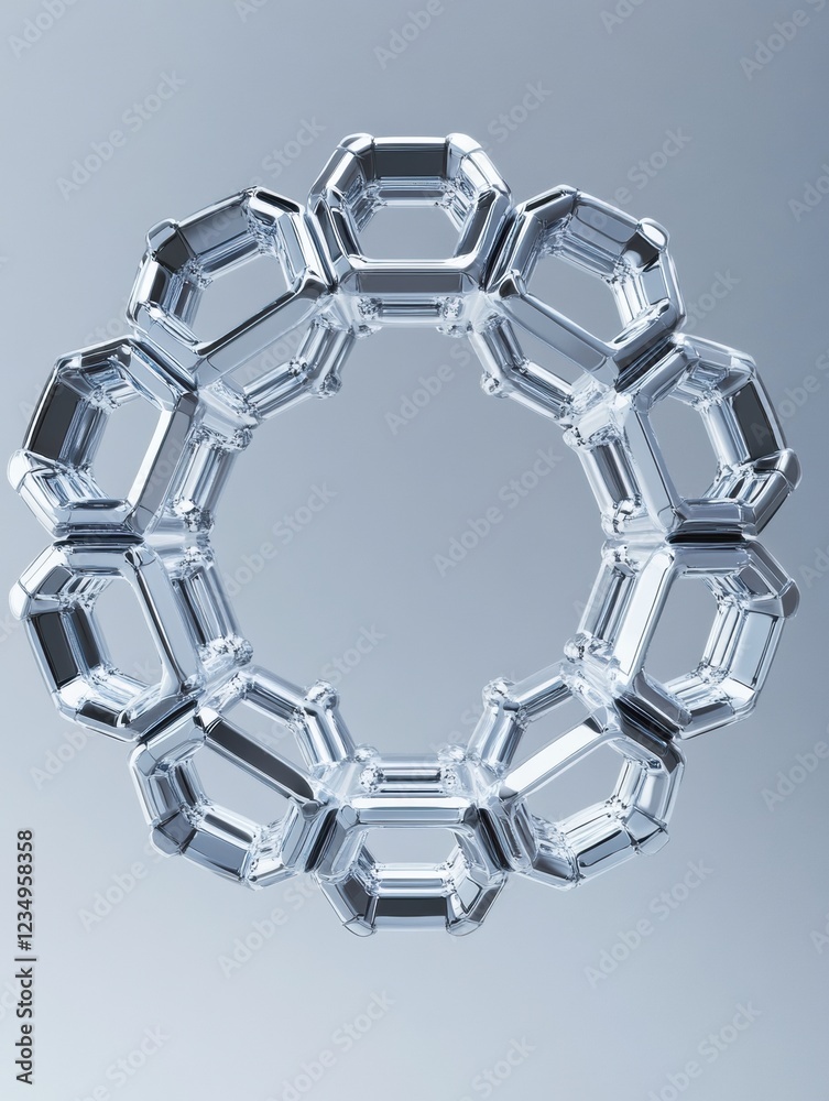 Aufkleber delicate circular crystal sculpture showcasing intricate geometric designs in a serene setting. gene